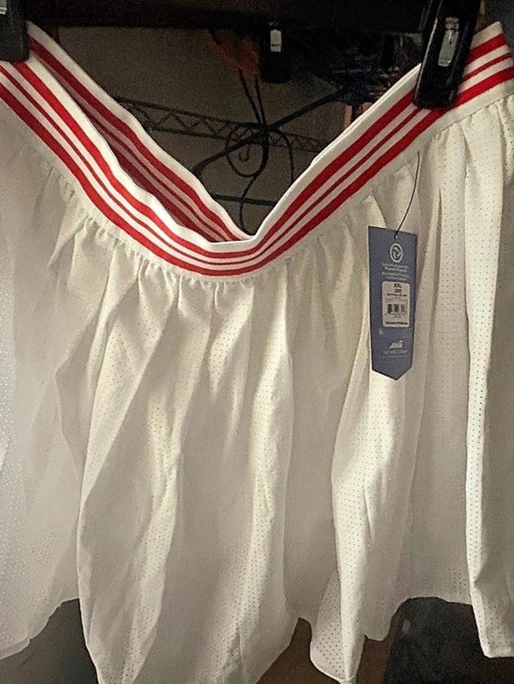 Avia Tennis Pleat Skirt Athletic Shorts White & Red XL